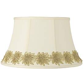 Image1 of Creme Shade with Gold Flower Trim 13x19x11 (Spider)