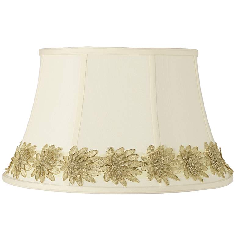 Image 1 Creme Shade with Gold Flower Trim 13x19x11 (Spider)