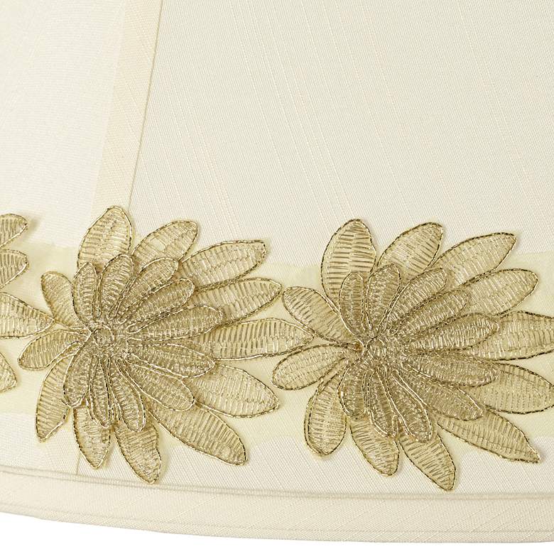 Image 2 Creme Shade with Gold Flower Trim 13x19x11 (Spider) more views
