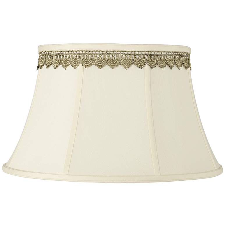 Image 1 Creme Shade with Gold Lace Trim 13x19x11 (Spider)