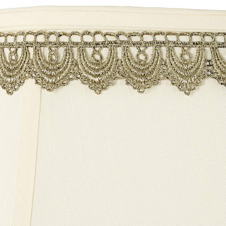Image 2 Creme Shade with Gold Lace Trim 13x19x11 (Spider) more views