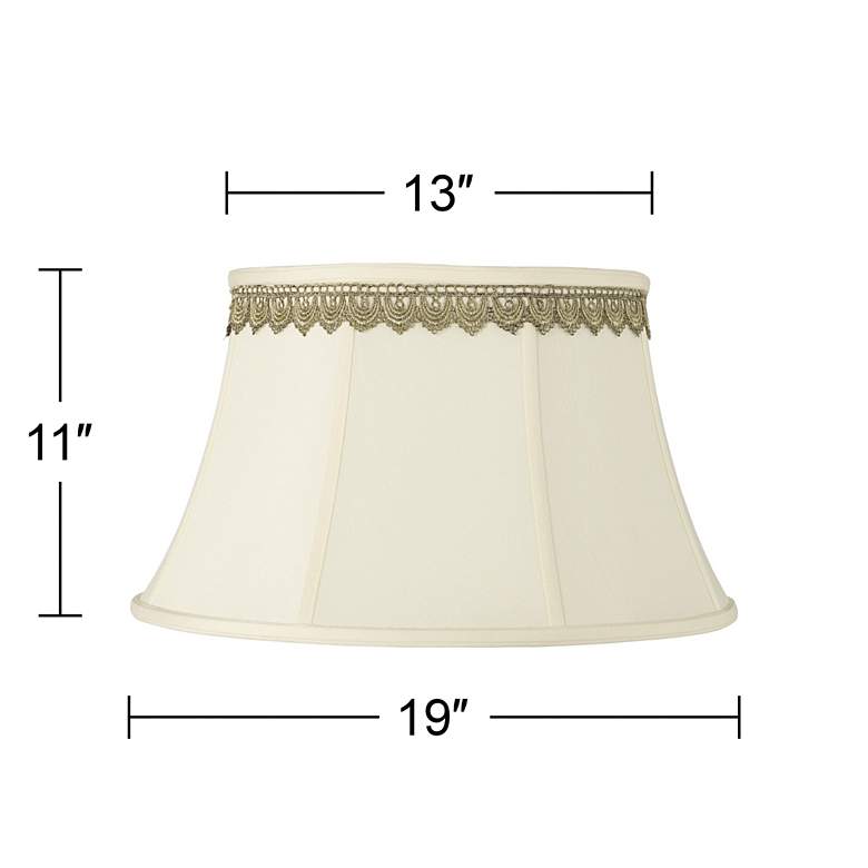 Image 3 Creme Shade with Gold Lace Trim 13x19x11 (Spider) more views