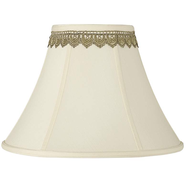 Image 1 Creme Shade with Gold Lace Trim 7x16x12 (Spider)