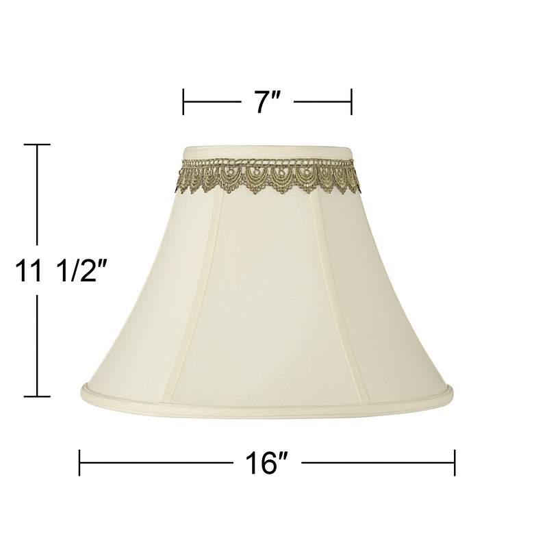Image 3 Creme Shade with Gold Lace Trim 7x16x12 (Spider) more views
