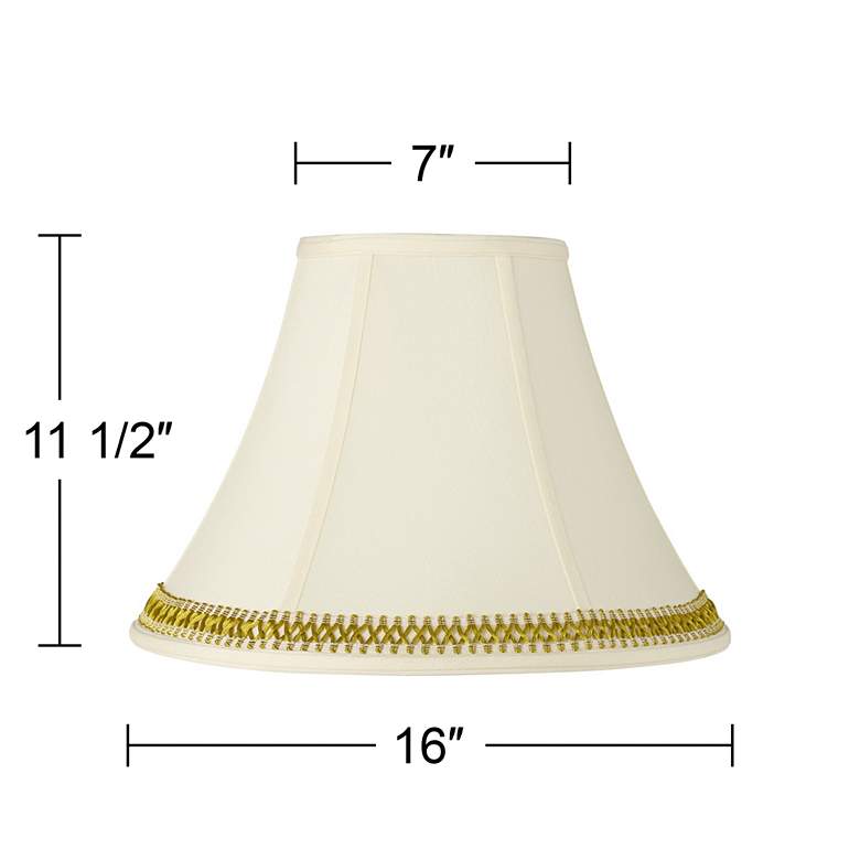 Image 3 Creme Shade with Gold Satin Weave Trim 7x16x12 (Spider) more views