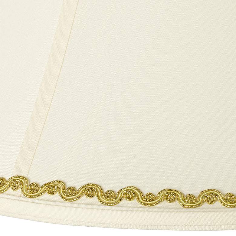 Image 2 Creme Shade with Metallic Gold Wave Trim 7x16x12 (Spider) more views