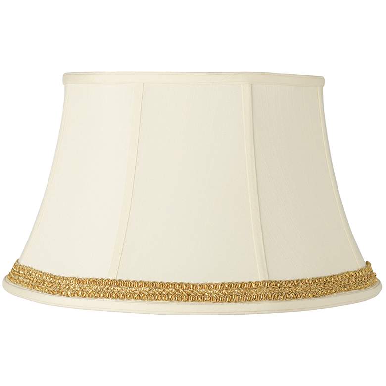 Image 1 Creme Shade with Yellow Gold Ribbon Trim 13x19x11 (Spider)