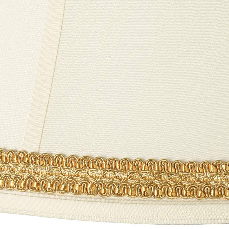Image 2 Creme Shade with Yellow Gold Ribbon Trim 13x19x11 (Spider) more views