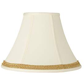 Image1 of Creme Shade with Yellow Gold Ribbon Trim 7x16x12 (Spider)