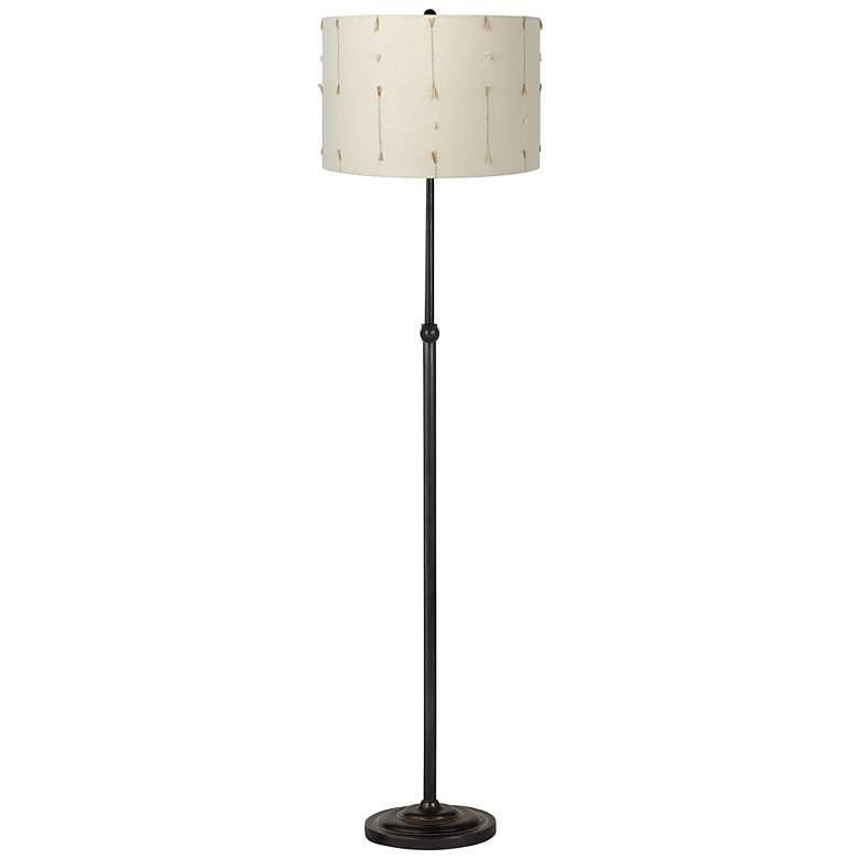 Image 1 Creme Slubs Bronze Adjustable Floor Lamp