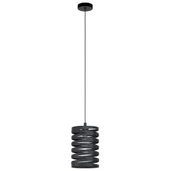 Cremella - 1-Light Mini Pendant with Spiral Shade - Black Finish