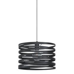 Cremella - 1-Light Pendant with Spiral Shade - Black Finish