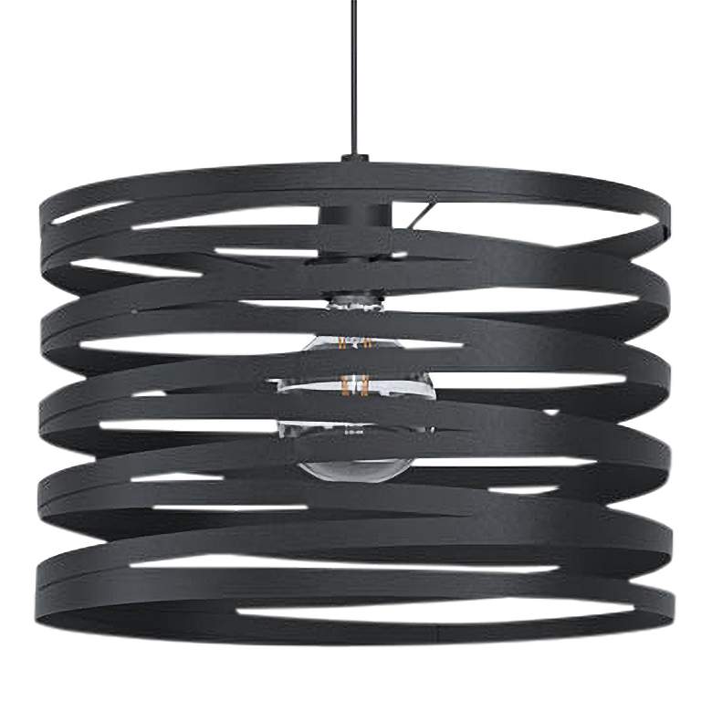 Image 4 Cremella - 1-Light Pendant with Spiral Shade - Black Finish more views