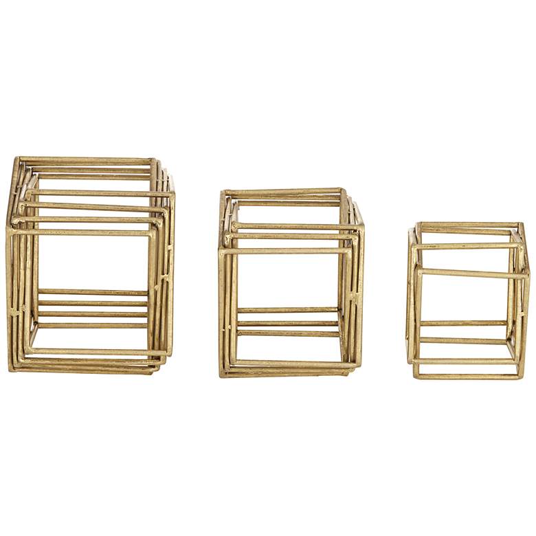 Image 4 Crenshaw Gold Metal Cube Decorative Objects Set of 3 more views
