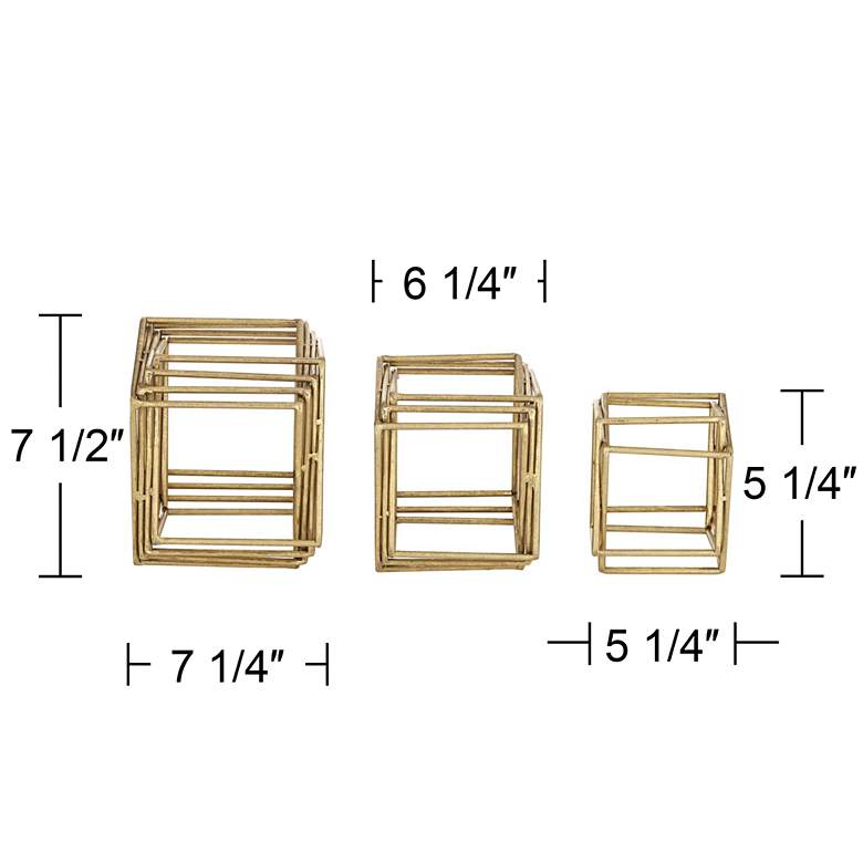 Image 7 Crenshaw Gold Metal Cube Decorative Objects Set of 3 more views