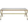 Crescent 48" Wide Antique Gold Rectangular Coffee Table