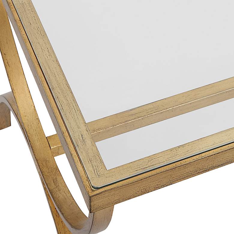 Image 3 Crescent 48" Wide Antique Gold Rectangular Coffee Table more views
