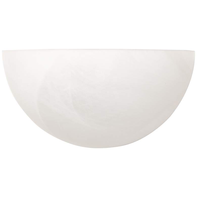 Image 1 Crescent 5"H Matte White Faux Alabaster Glass Wall Sconce