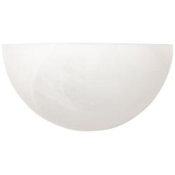 Crescent 5&quot;H Matte White Faux Alabaster Glass Wall Sconce