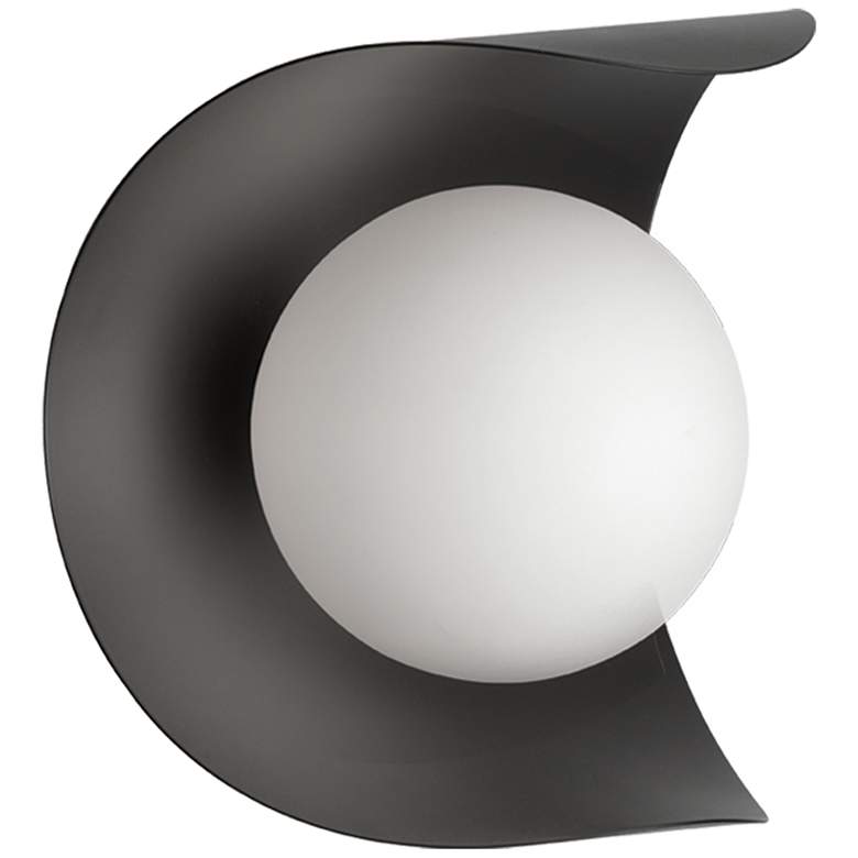 Image 1 Crescent 6.25" High Matte Black Wall Sconce