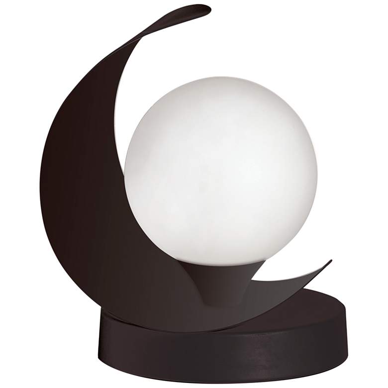 Image 2 Crescent 7" High Matte Black Metal Accent Table Lamp