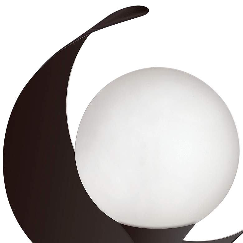 Image 3 Crescent 7" High Matte Black Metal Accent Table Lamp more views