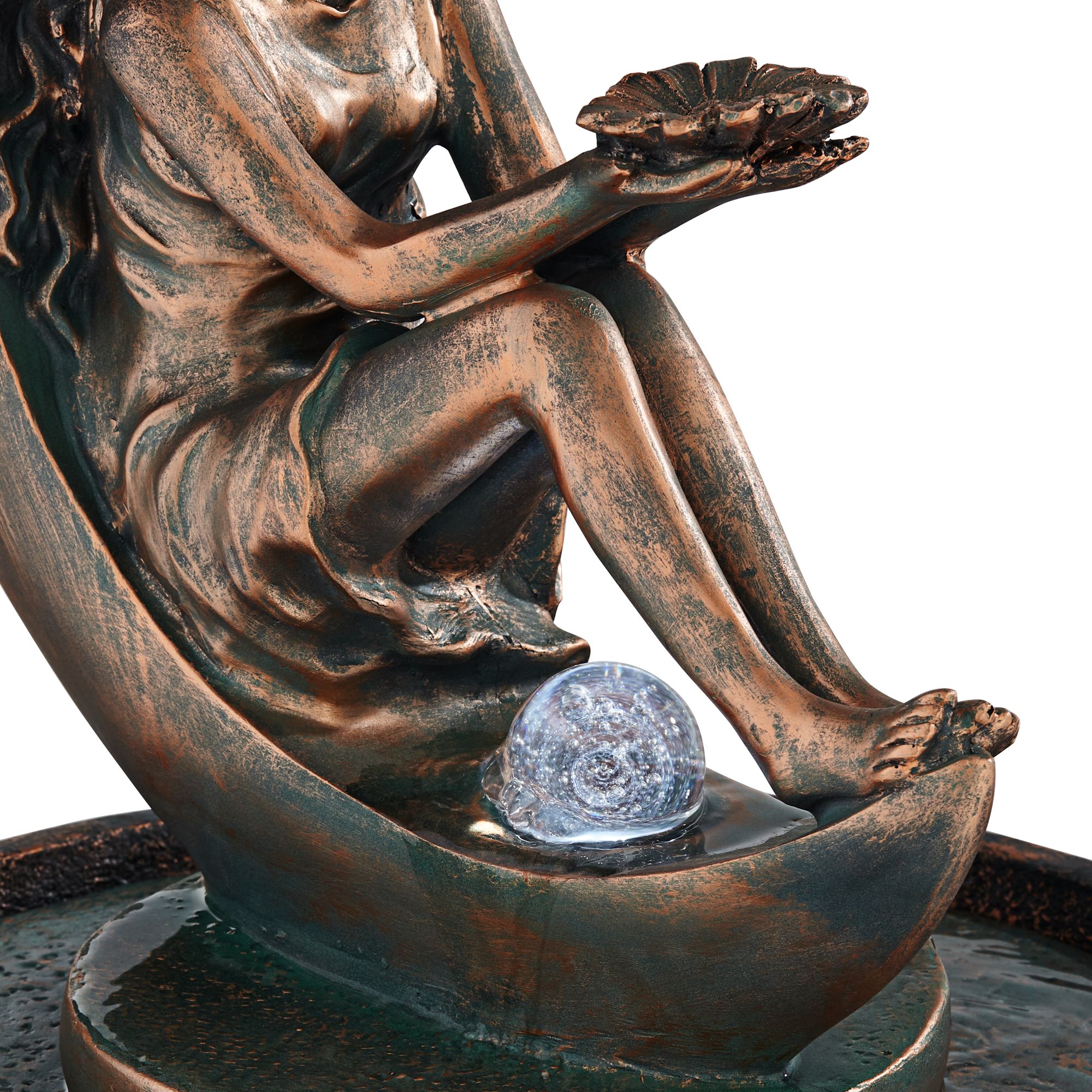 Image 5 Crescent Moon 34" High Fountain with LED Light more views