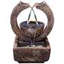Crescent Two-Spill 35" High Relic Lava LED Outdoor Fountain