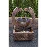 Crescent Two-Spill 35" High Relic Lava LED Outdoor Fountain