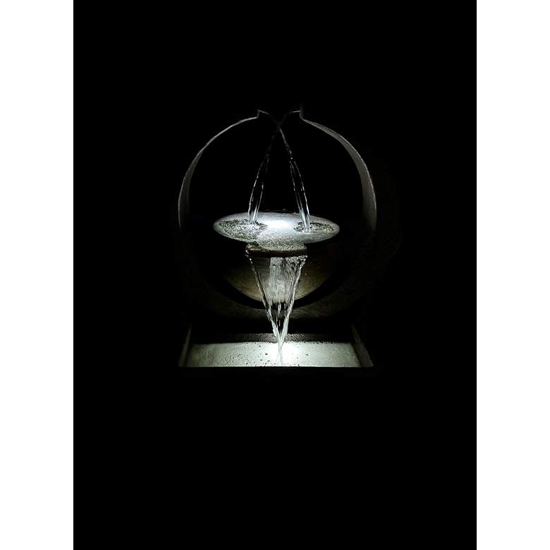 Image 4 Crescent Two-Spill 35" High Relic Lava LED Outdoor Fountain more views