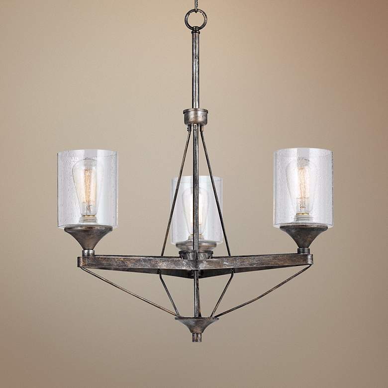Image 1 Cresco Collection 24" Wide Textured Steel Chandelier