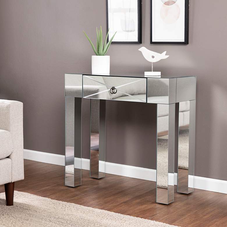 Image 1 Cresheim 31 1/4" Wide Mirrored 1-Drawer Console Table