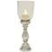 Cresly Silver Glass Pillar Candle Holder