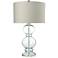 Cress Curvy Clear Light Blue Glass Table Lamp
