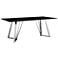 Cressida 79"W Black Glass and Stainless Steel Rectangular Dining Table