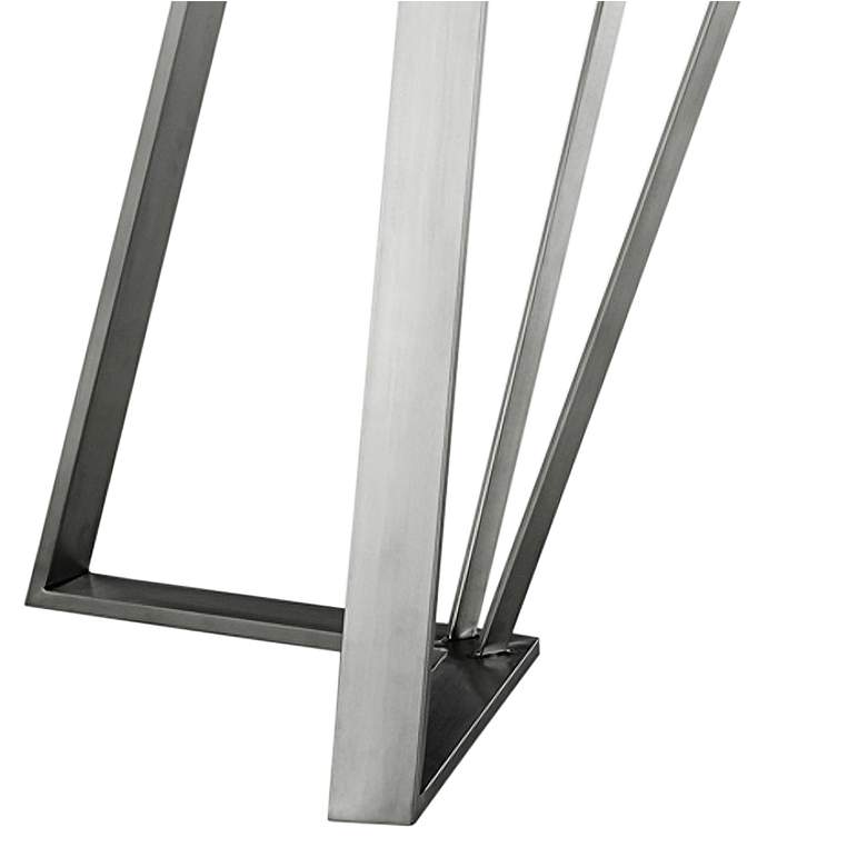 Image 4 Cressida 79"W Black Glass and Stainless Steel Rectangular Dining Table more views