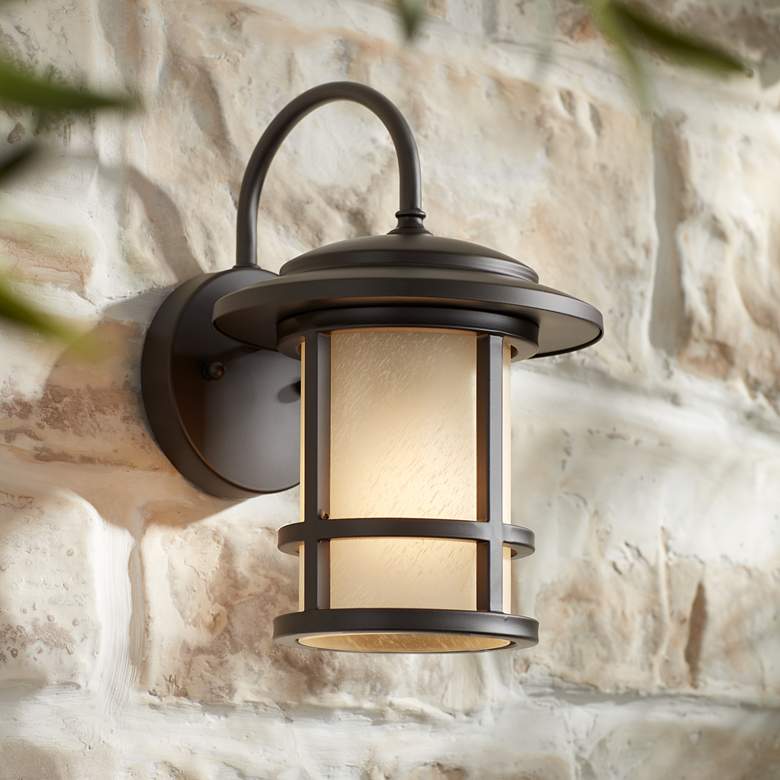 Image 7 Cressona 12" High Oil-Rubbed Bronze Outdoor Wall Light Set of 2 more views