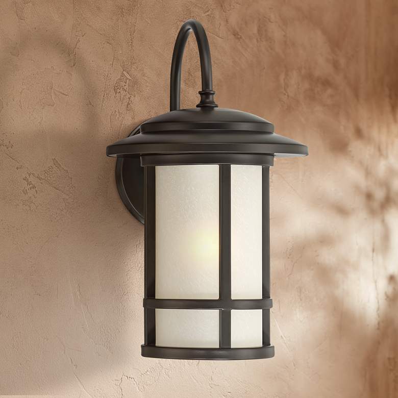 Image 1 Cressona 13 1/4" High Oil-Rubbed Bronze Outdoor Wall Light