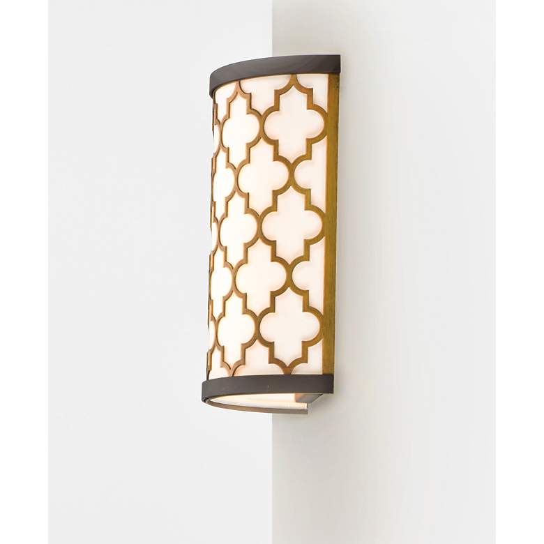 Image 2 Crest 11" High Oil-Rubbed Bronze and Brass LED Wall Sconce more views