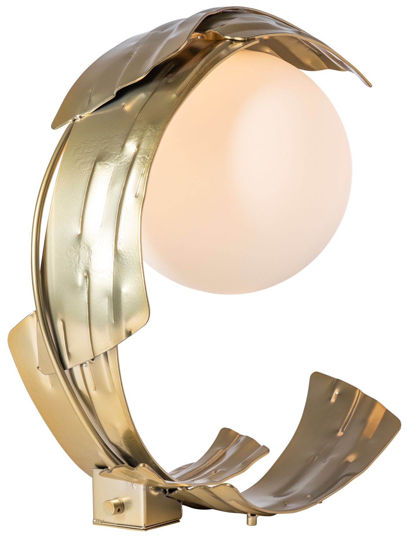 Image 6 Crest 19.8" High Modern Brass Table Lamp With Opal Glass - Made to Order more views