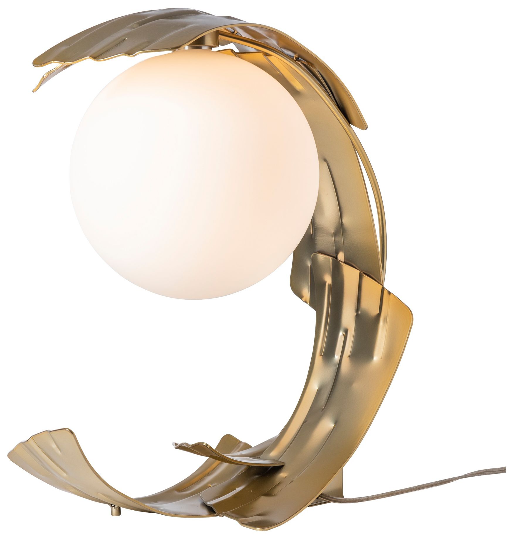 Image 7 Crest 19.8" High Modern Brass Table Lamp With Opal Glass - Made to Order more views