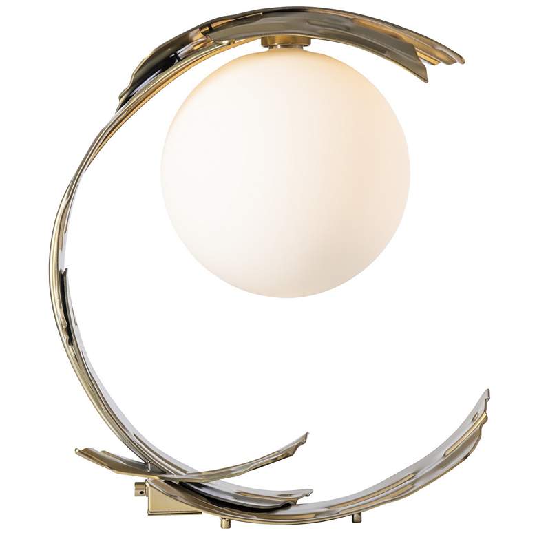 Image 1 Crest 19.8" High Modern Brass Table Lamp With Opal Glass