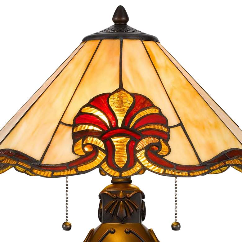 Image 4 Crest 19 1/2" High Bronze Jug Tiffany Style Table Lamp more views