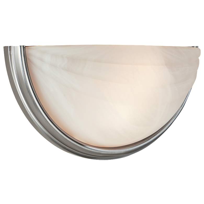 Image 1 Crest - 2-Light Wall Sconce - Satin Finish - Alabaster Glass Shade