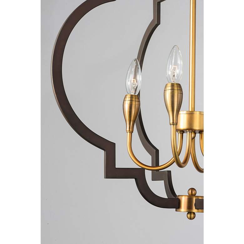 Image 2 Crest 26"W Oil-Rubbed Bronze and Brass 6-Light Chandelier more views