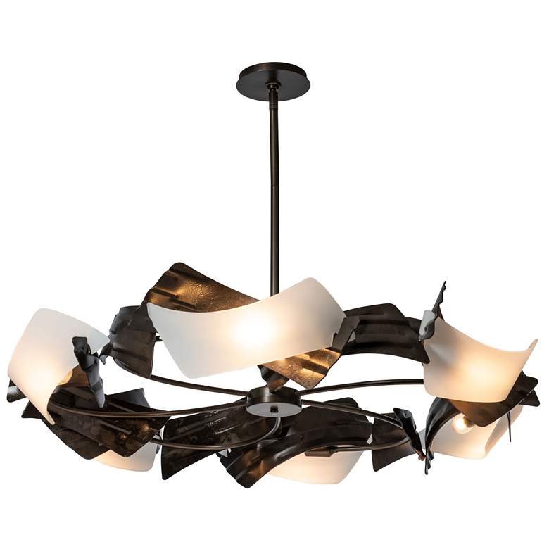 Image 1 Crest 37.8" Wide 6-Light Dark Smoke Circular Pendant