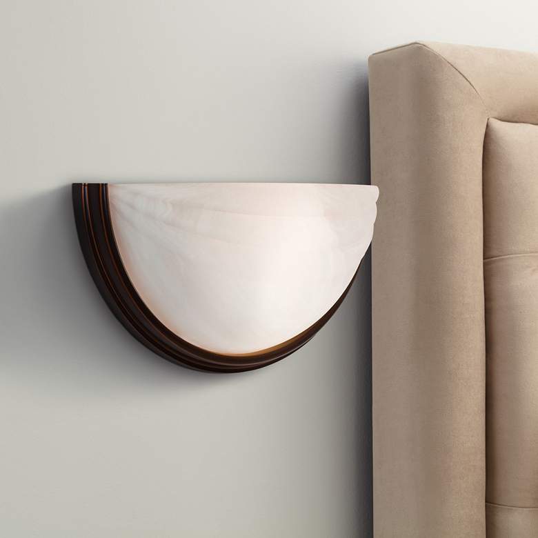 Image 1 Crest 6 1/2" High Oil-Rubbed Bronze Metal Wall Sconce