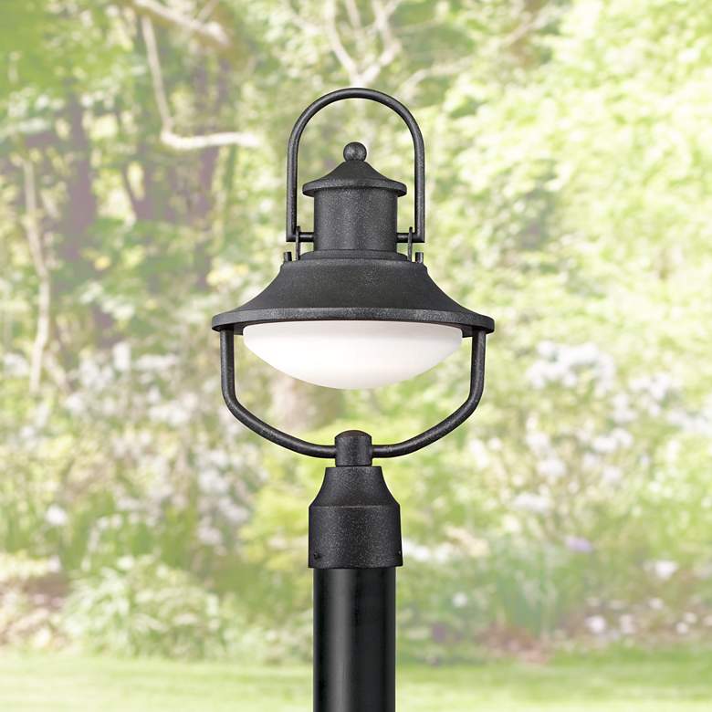 Image 1 Crest Ridge 17 inch High Forged Silver LED Outdoor Post Light