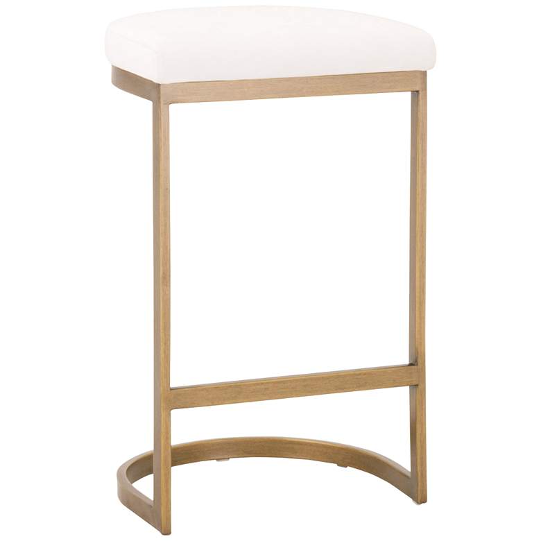 Image 1 Cresta 26 1/2" Pearl and Brushed Gold Counter Stool
