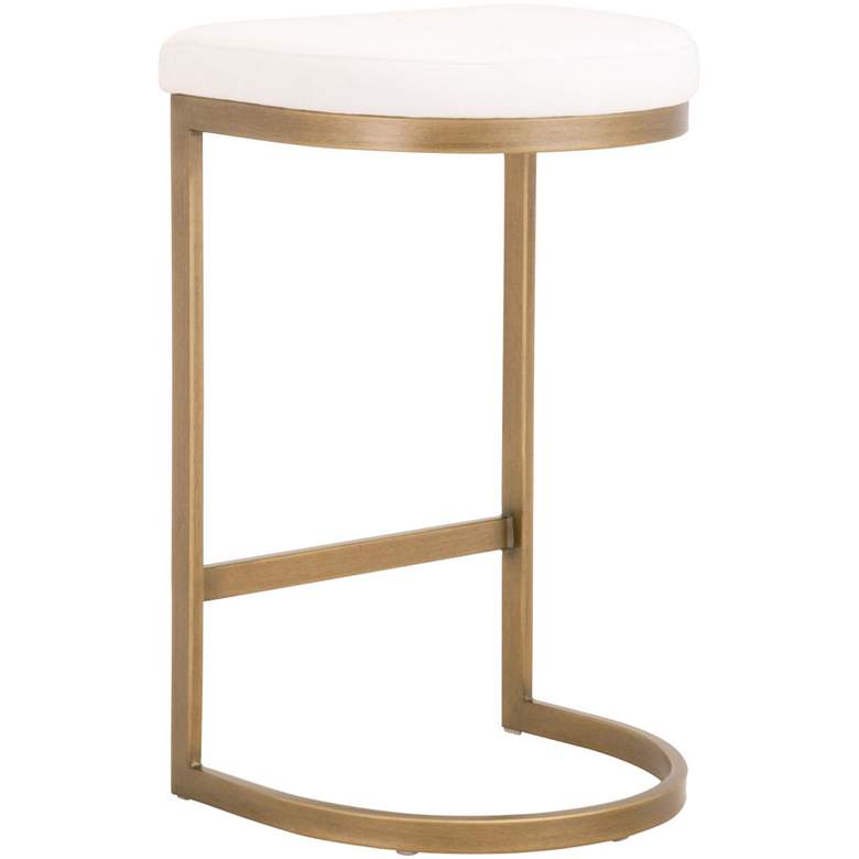 Image 4 Cresta 26 1/2" Pearl and Brushed Gold Counter Stool more views